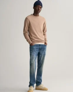 Crewneck Sweater, Sand Melange. 3XL