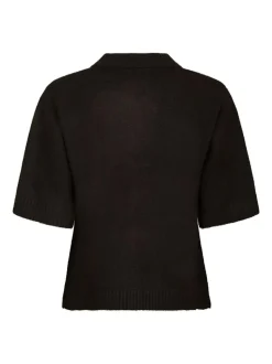 Cunna Knit Bluse, Dark Brown, 40