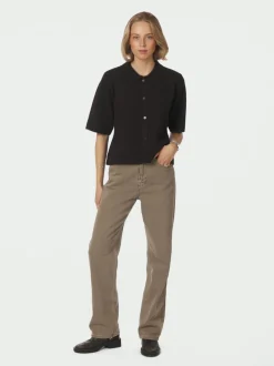 Cunna Knit Bluse, Dark Brown, 40