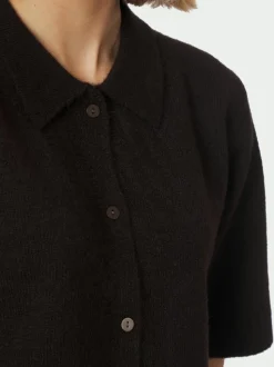 Cunna Knit Bluse, Dark Brown, 40