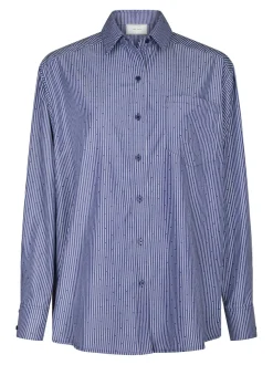 Dalma B Stripe Stone Skjorte, Midnight Blue, 38