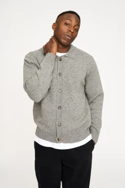 Dean Knit Cardigan, Light Grey Melange, M