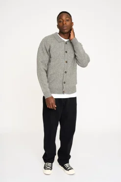 Dean Knit Cardigan, Light Grey Melange, M
