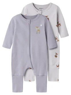 Deer Zip 2-pak Natdragt, Lilac Marble, 80 cm