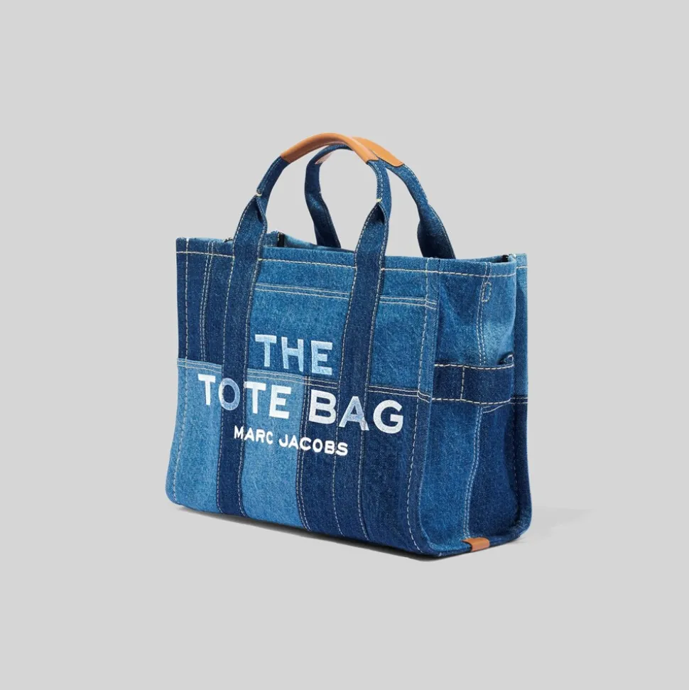 Denim Small Tote Crossbody, Blue Denim