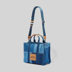 Denim Small Tote Crossbody, Blue Denim