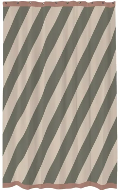 Diagonal Badeforhæng, Dark Olive, 150x200 cm