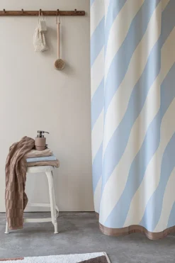 Diagonal Badeforhæng, Light Blue, 150x200 cm