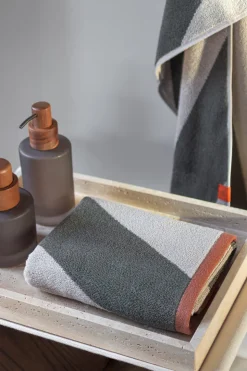 Diagonal 2-pak Håndklæde, Dark Olive, 40x55 cm