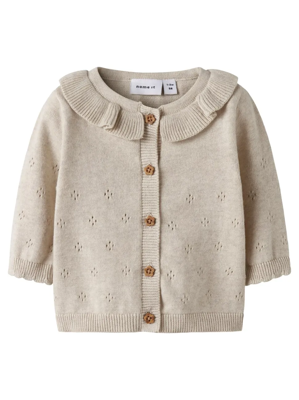 Diame Langærmet Cardigan, Peyote Melange, 86 cm