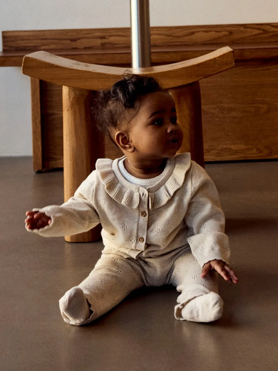 Diame Langærmet Cardigan, Peyote Melange, 86 cm