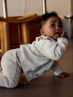 Diame Langærmet Cardigan, Peyote Melange, 86 cm