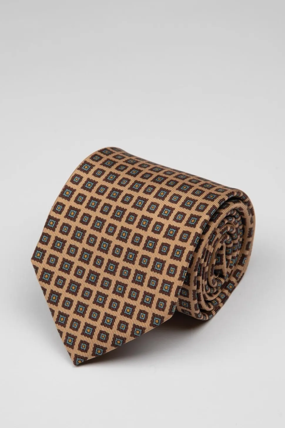 Diamond Silk Slips, Beige Brown Blue