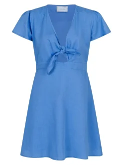 Diara Linen Kjole, Dusty Blue, 40