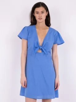 Diara Linen Kjole, Dusty Blue, 40