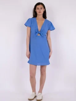 Diara Linen Kjole, Dusty Blue, 40