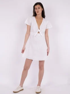 Diara Linen Kjole, Hvid, 40