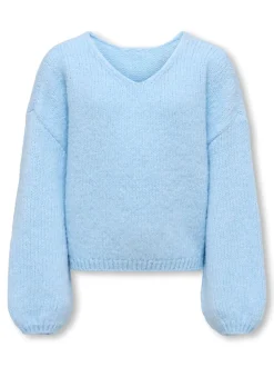 Dinea Reversible Striktrøje, Cashmere Blue, 134-140 cm