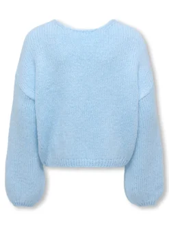 Dinea Reversible Striktrøje, Cashmere Blue, 134-140 cm