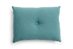Dot Cushion Linen Pude, Petrol, 45x60 cm