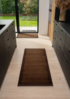 Dot Gulvmåtte, Cognac/Mørkebrun, 90x200 cm