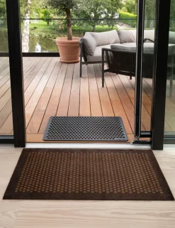 Dot Gummi Dørmåtte, Black, 60x90 cm