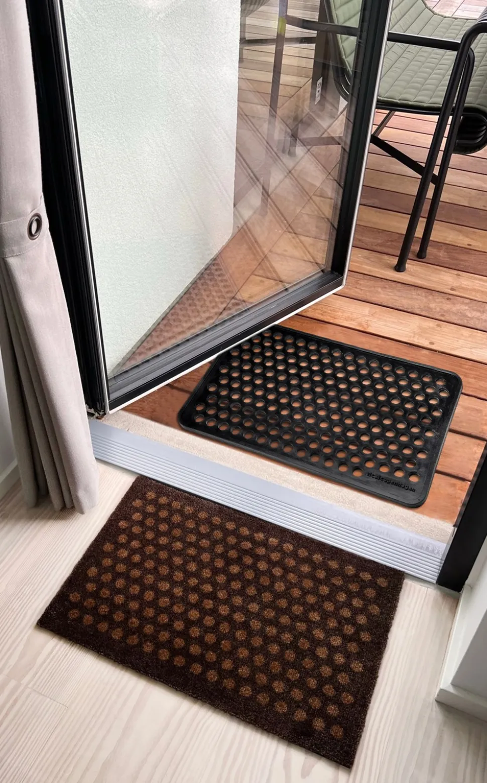 Dot Gummi Dørmåtte, Black, 40x60 cm
