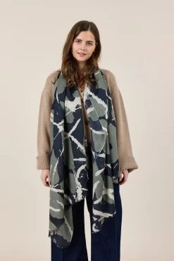 Dots And Lines Tørklæde, Olive