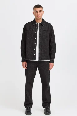 Drip Overshirt, Black Denim, L