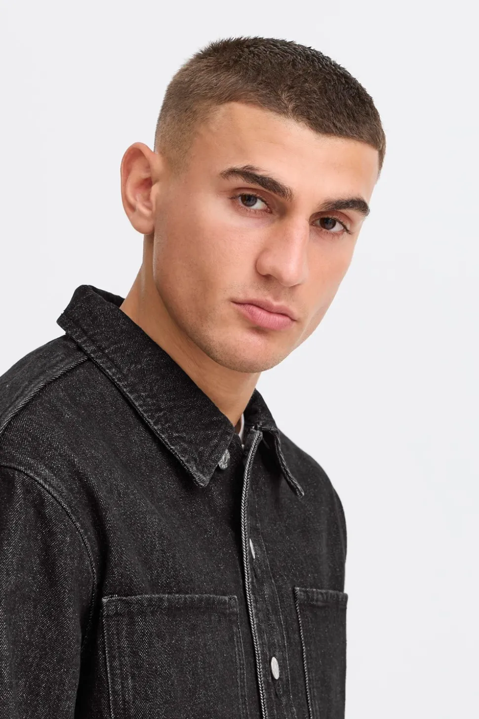 Drip Overshirt, Black Denim, L