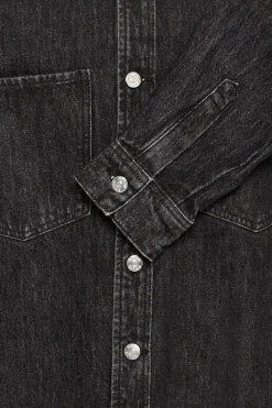 Drip Overshirt, Black Denim, L
