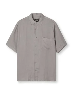 Dyed Linen Victor Skjorte, Titanium, XXL