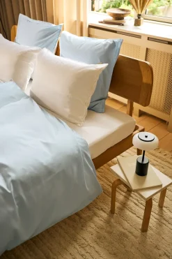 Egyptisk Bomuldssengetøj, Skye Blue, 140x200 cm