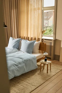 Egyptisk Bomuldssengetøj, Skye Blue, 140x200 cm