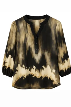 Eline Bluse, Black Wave, XL