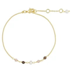 Ella Armbånd, Gold Plated/Peach, 17 cm