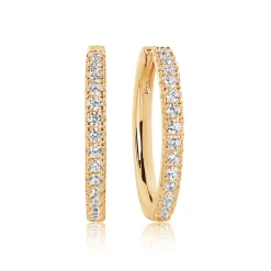 Ellera Grande Øreringe, Guld/Hvid