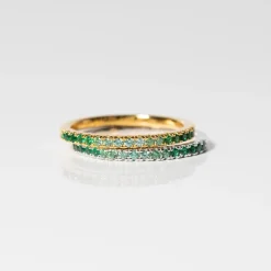 Ellera Ring, Guld/Grøn, 60