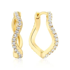 Ellera Waves Grande Øreringe, Gold Plated