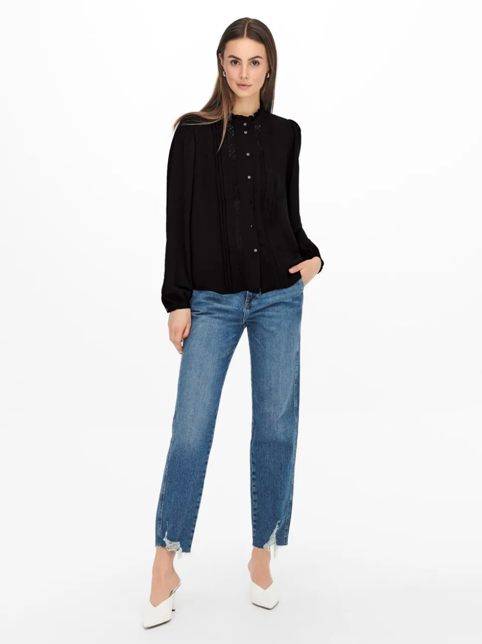 Ellis Lace Bluse, Black, 38