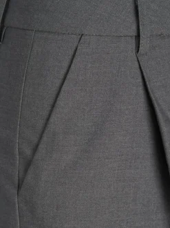 Ellis Wide Højtaljede Bukser, Dark Grey Melange, M/L32