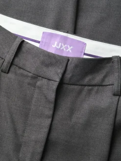 Ellis Wide Højtaljede Bukser, Dark Grey Melange, M/L32