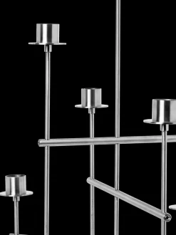 Elysia Candelabra Lysestage, Brushed Stainless Steel
