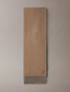 Emblem Brushed Wool Tørklæde, Walnut