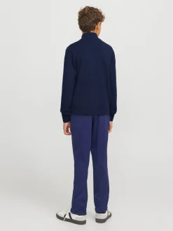 Emil Half Zip Striktrøje, Navy Blazer, 164 cm