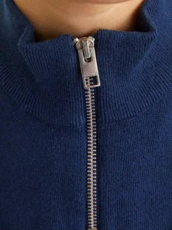 Emil Half Zip Striktrøje, Navy Blazer, 164 cm