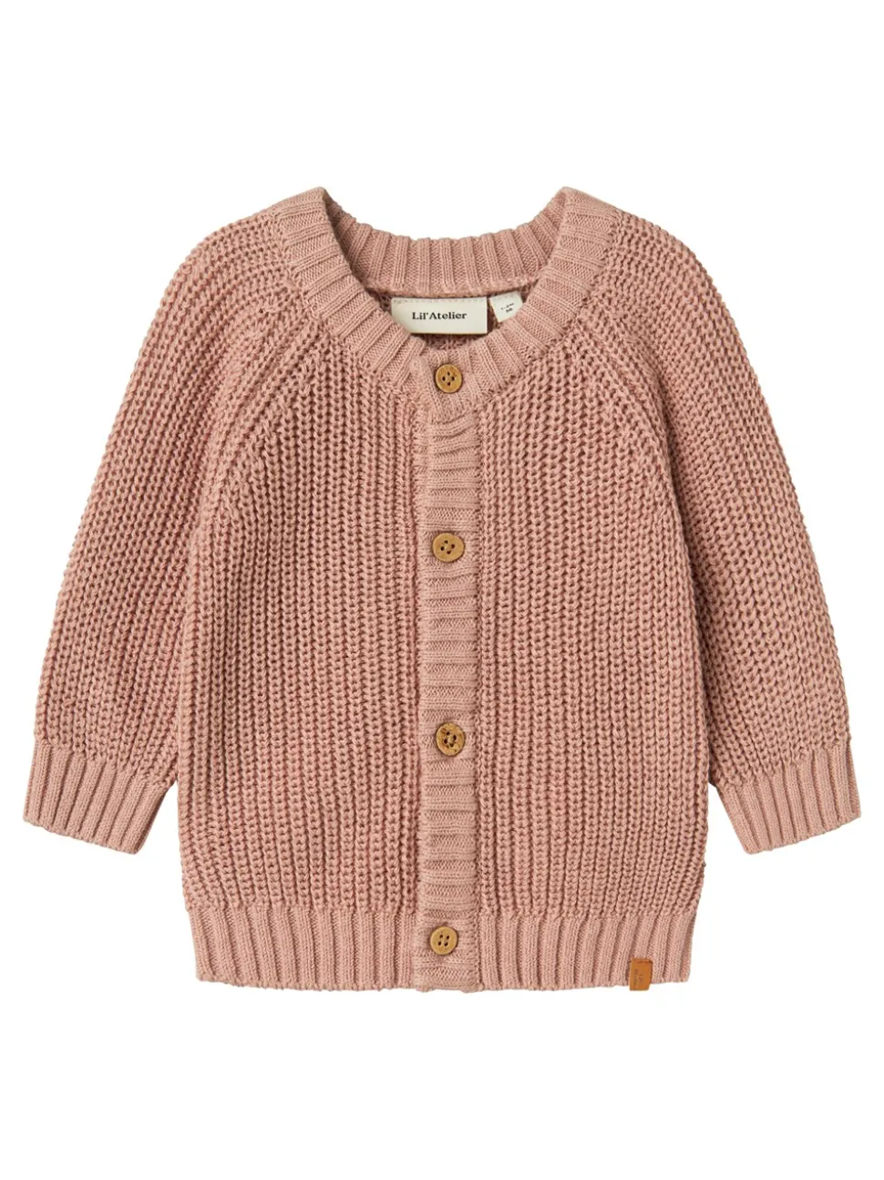 Emlen Knit Cardigan, Misty Rose, 80 cm