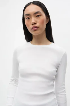 Enally Langærmet T-shirt, Bright White, M