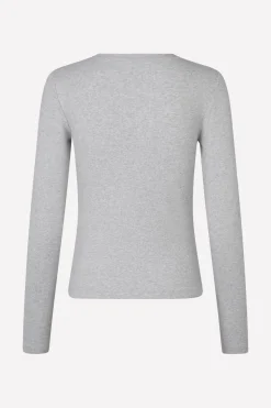 Enally Langærmet T-shirt, Light Grey Mel, XL
