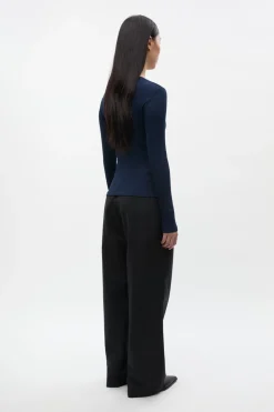 Enally Langærmet T-shirt, Navy Blazer, XL